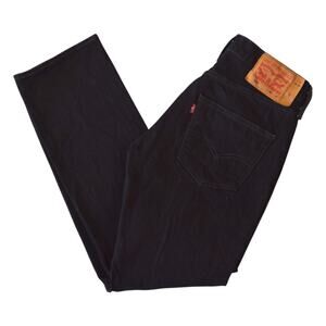 Levis 501 Black Button Fly Jeans W30 L30 Classic Straight Leg